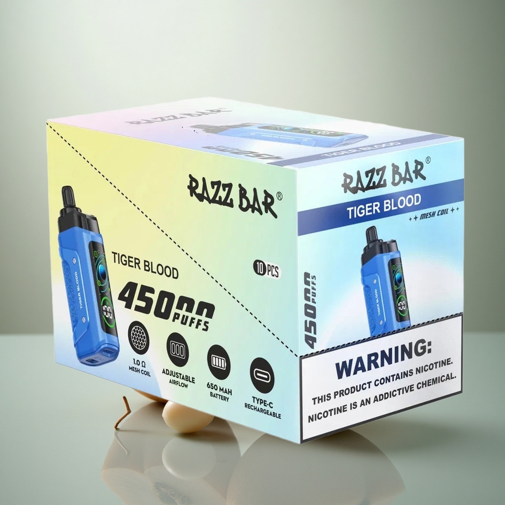 Razz Bar 45000 Puffs Tijgerbloed Mesh Coil Type-C Oplaadbare Wegwerp Vape