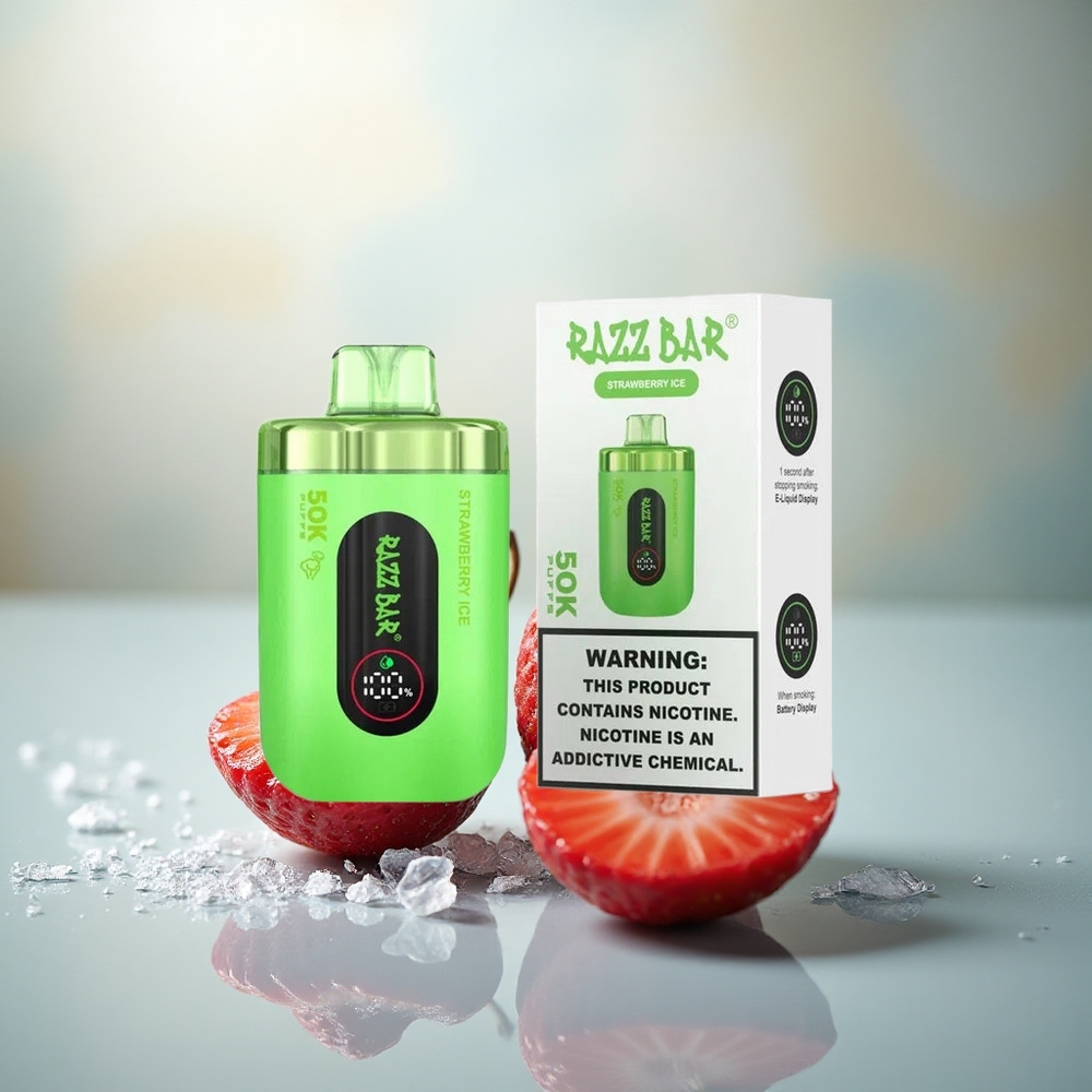 Razz Bar 50K Puffs Aardbei IJs Type-C 2% Mesh