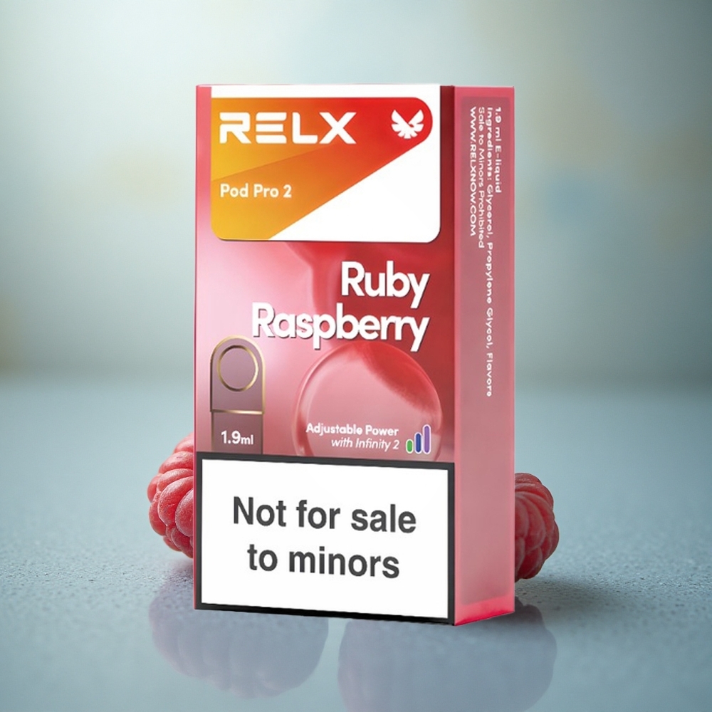 Relx Pod Pro 2 Vape Device Blauwe Framboos 0mg/ml 1.9ml Eco-Smooth-Boost 2-3 Pods/Pak