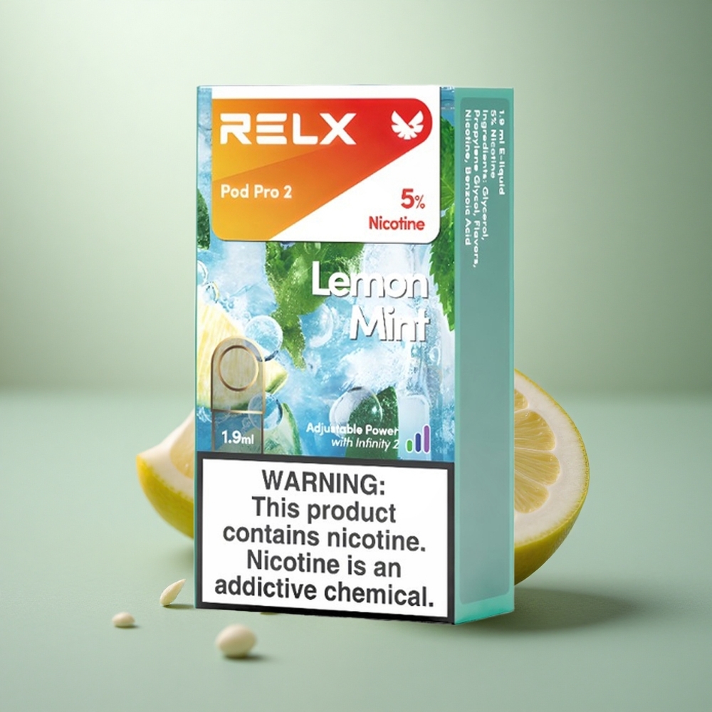 Relx Pod Pro 2 Vape Device Citroen Munt 50mg/ml 1.9ml 3 Standen Eco Smooth Boost 3 Pods