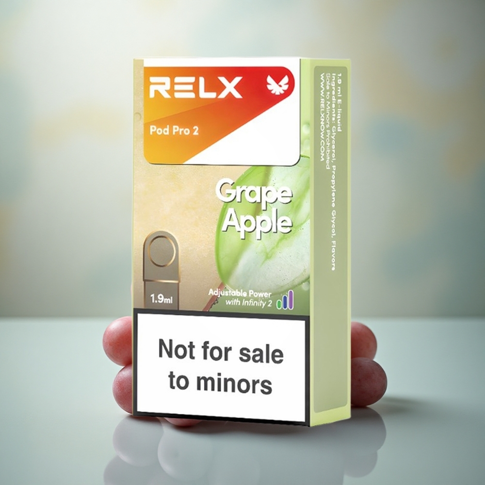 Relx Pod Pro 2 Vape Device Druif Appel 0mg/ml Eco Smooth Boost 1.9ml 2-3 stuks