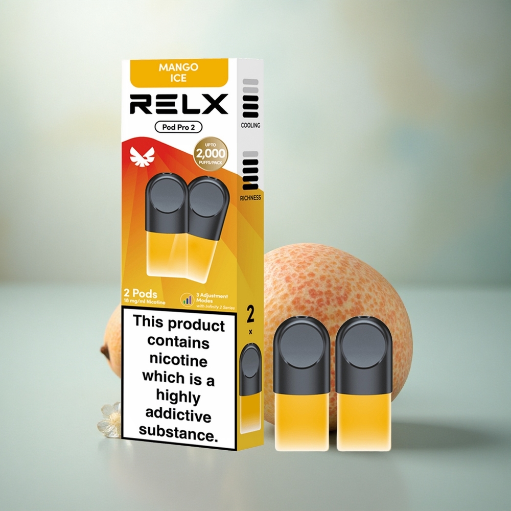 Relx Pod Pro 2 Vape Device Mango IJs 18mg/ml 1.9ml 3 Voltmodi Eco Smooth Boost