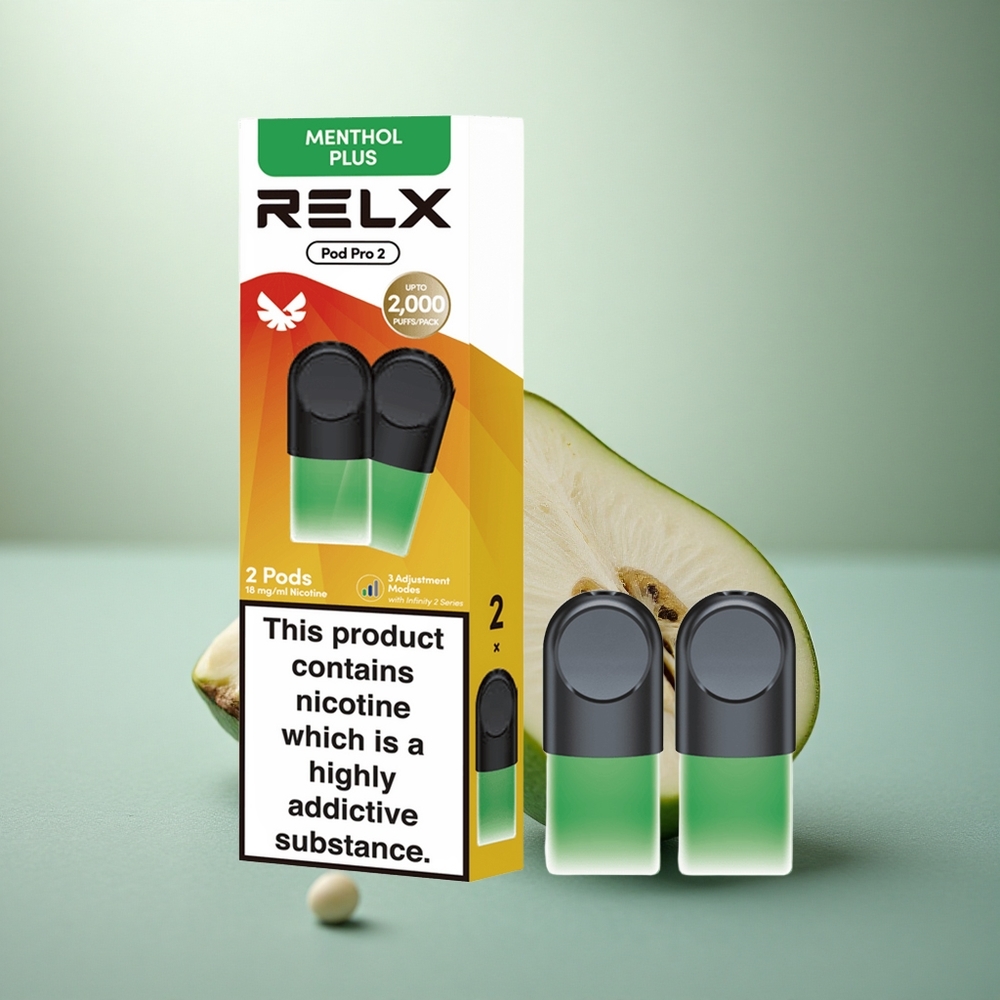 Relx Pod Pro 2 Vape Device Munt-Menthol Plus 18mg/ml met 1.9ml Capaciteit en 3 Spanningsstanden