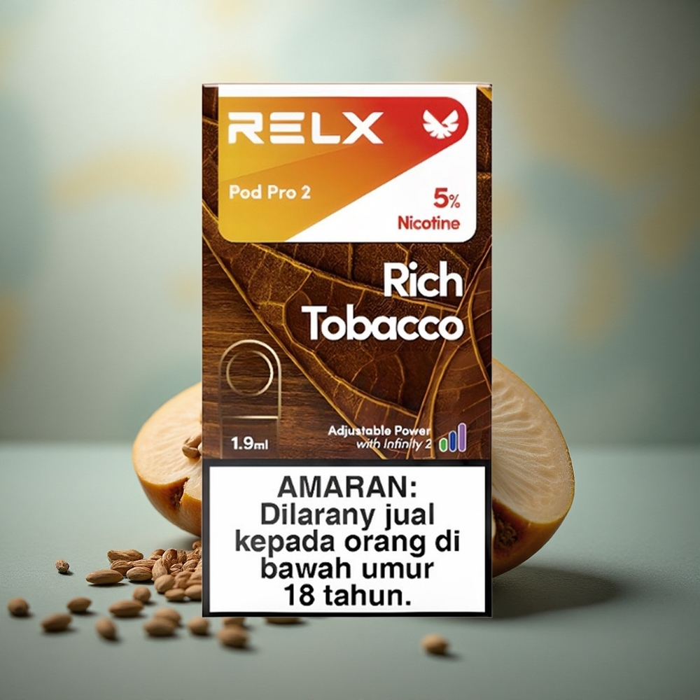 Relx Pod Pro 2 Vape Device Rijke Tabak 50mg/ml 1.9ml Eco Boost 3-pods