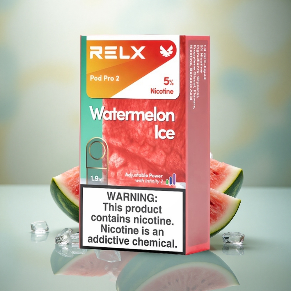 Relx Pod Pro 2 Vape Device Watermeloen IJs 50mg/ml 1.9ml Eco Smooth Boost 2-3 pods/pack