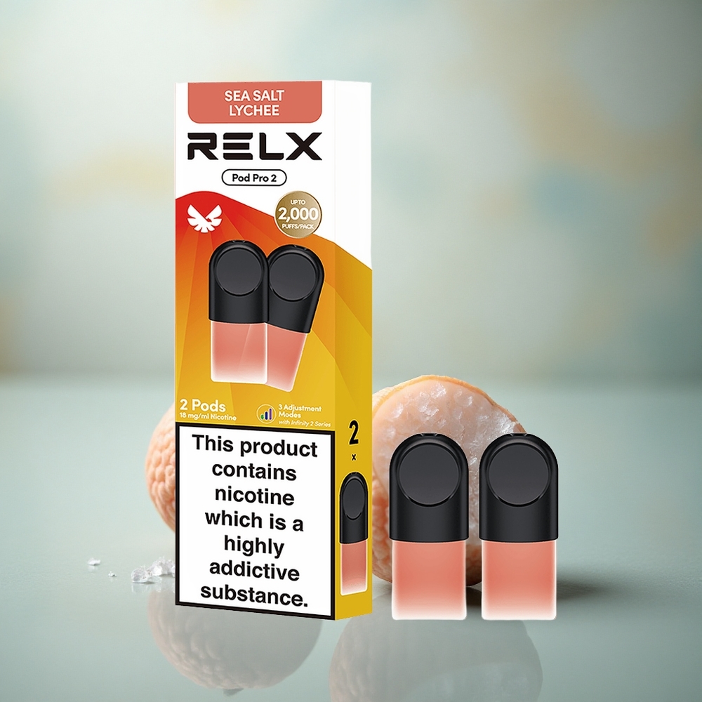 Relx Pod Pro 2 Vape Device Zeezout Lychee 18mg/ml 1.9ml Eco-Smooth-Boost 2-3 pods