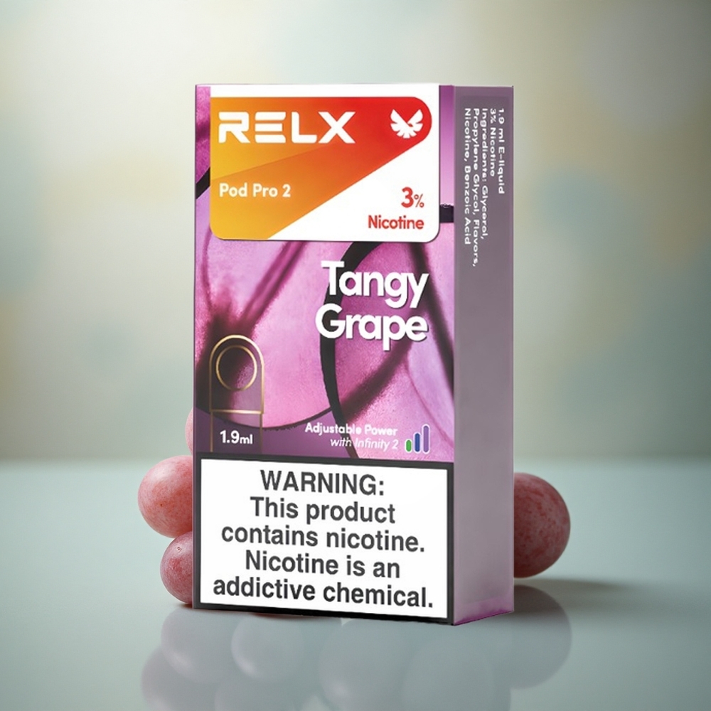 Relx Pod Pro 2 Vape Device Zuurige Druif 30mg/ml 1.9ml 3 Spanningsstanden Boost Mode