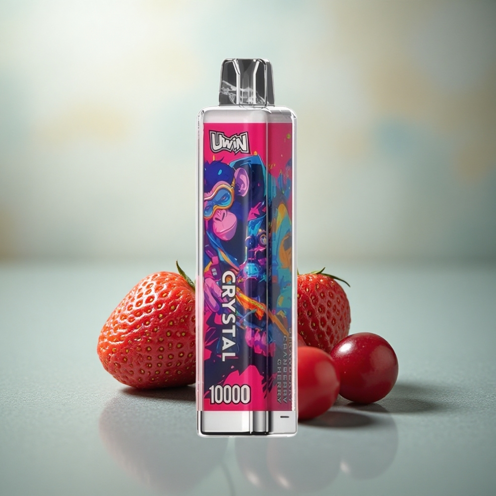Uwin Crystal 10000 Puffs Aardbei Cranberry Kers RGB Licht Mesh Coil Type-C Opladen