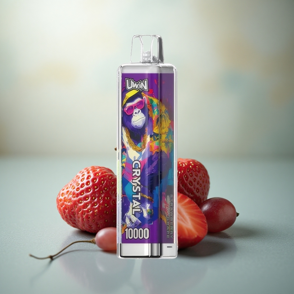 Uwin Crystal 10000 Puffs Aardbei Druif RGB Mesh Type-C