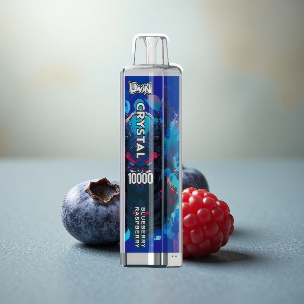 Uwin Crystal 10000 Puffs Blauwe Framboos RGB Verlichting 18ml Mesh Coil