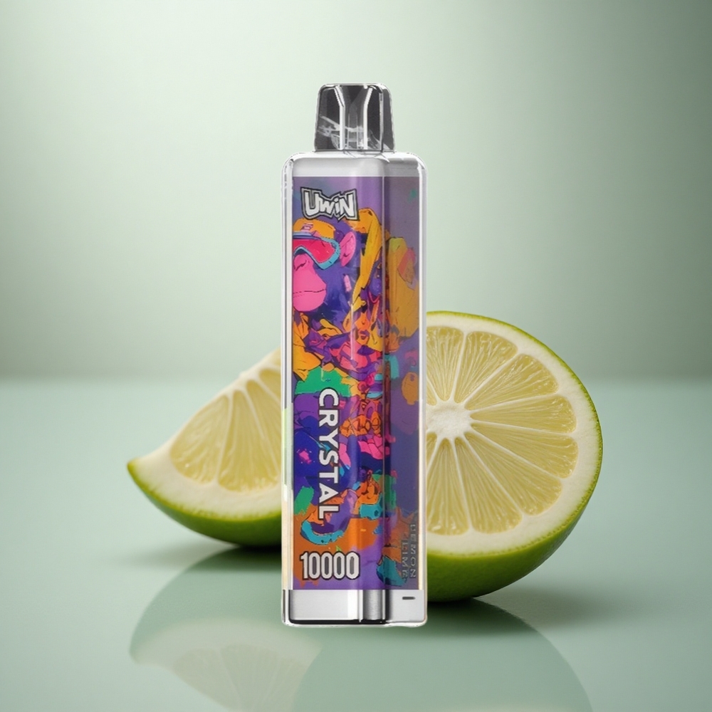 Uwin Crystal 10000 Puffs Citroen Limoen RGB Mesh Oplaad