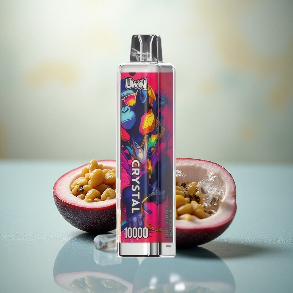Uwin Crystal 10000 Puffs Passievrucht IJs met RGB-verlichting en Mesh Spiraal