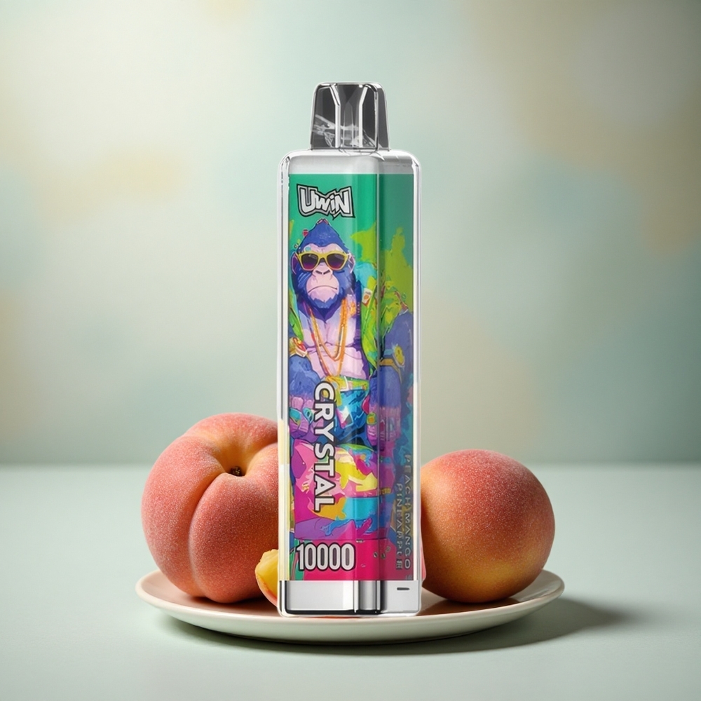 Uwin Crystal 10000 Puffs Perzik Mango Ananas RGB Verlichting Mesh Coil Type-C