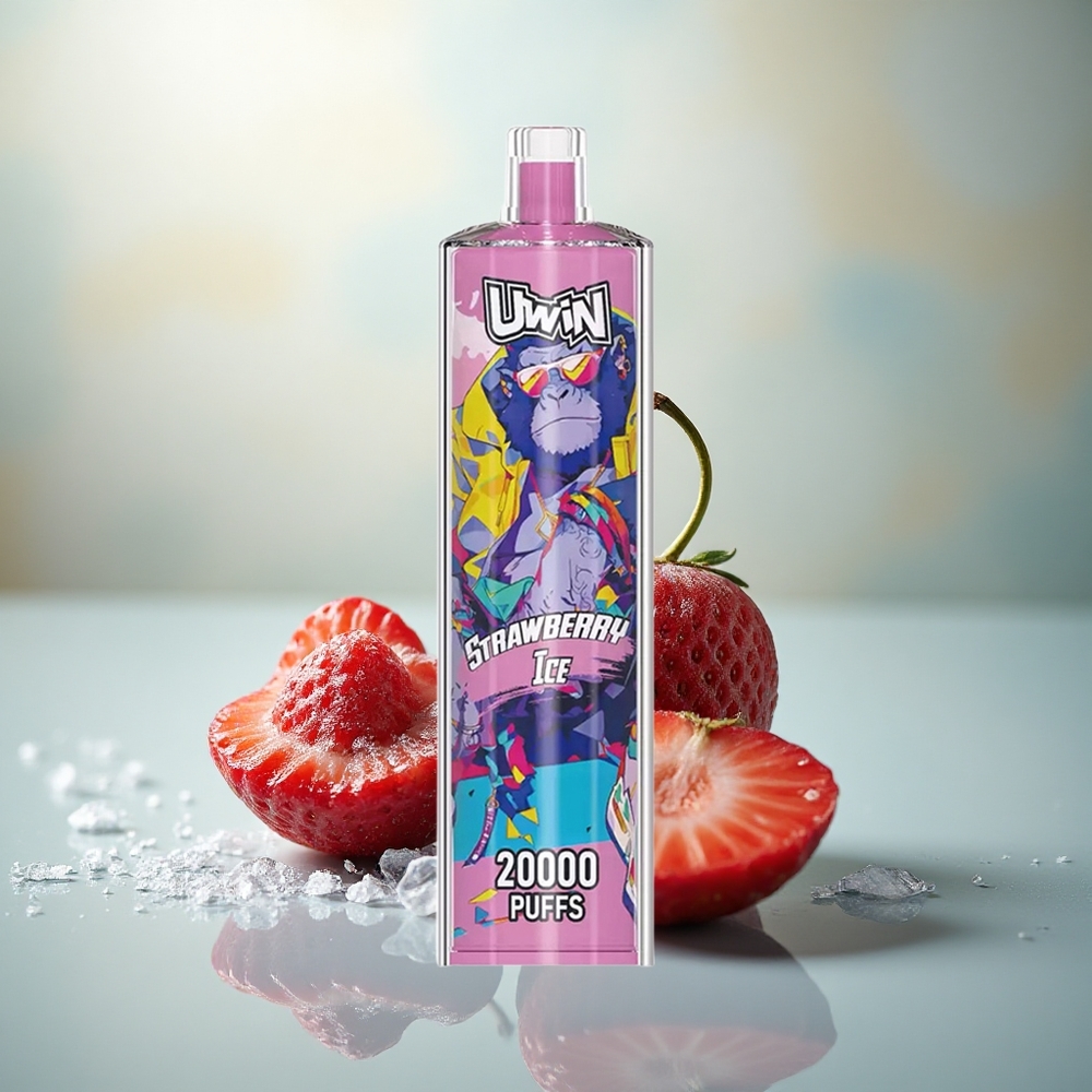 Uwin Shisha Hookah Crystal 20000 Puffs Aardbei IJs Type-C Mesh