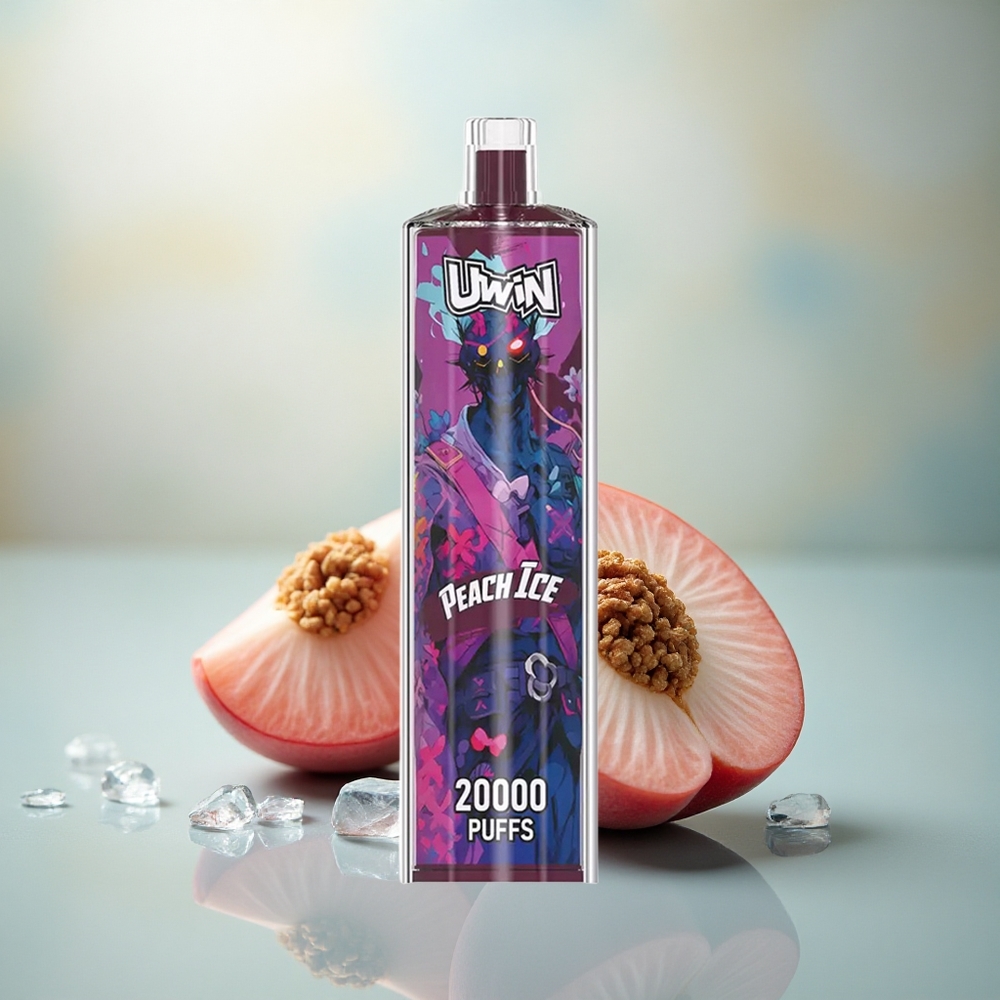 Uwin Shisha Hookah Crystal 20000 Puffs Perzik IJs Mesh Coil Type-C