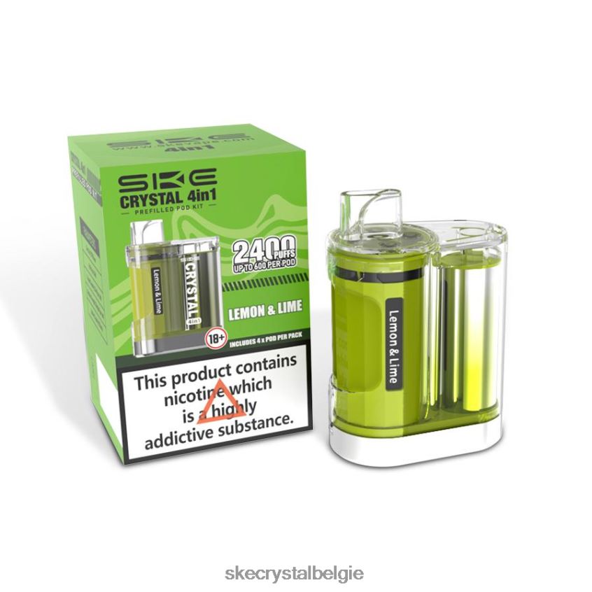 SKE crystal 2400 4-in-1-podset Citroen limoen J0XP8 SKE Crystal Vape Belgie