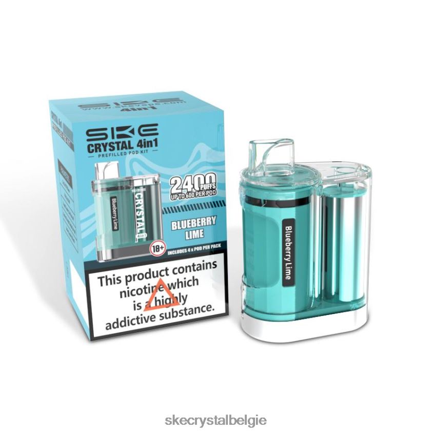 SKE crystal 2400 4-in-1-podset bosbessen limoen J0XP6 SKE Vape Bestellen
