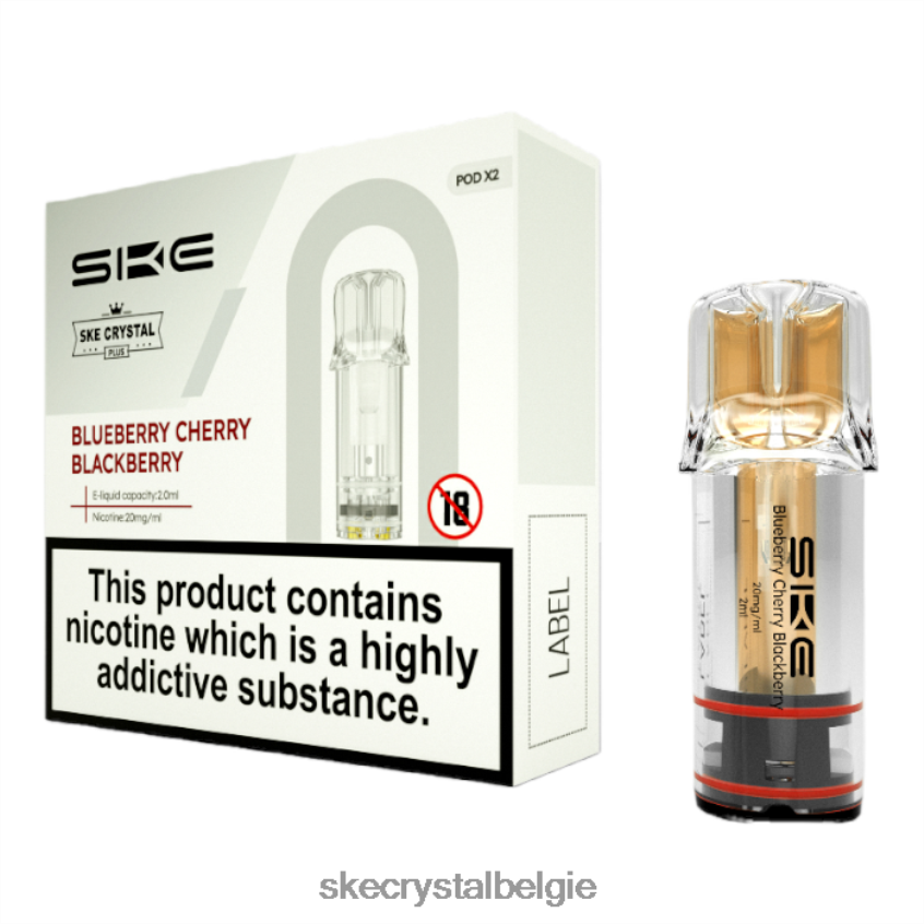 SKE kristallen vapes plus pods bosbes kers braambes J0XP108 SKE Crystal Vape Belgie