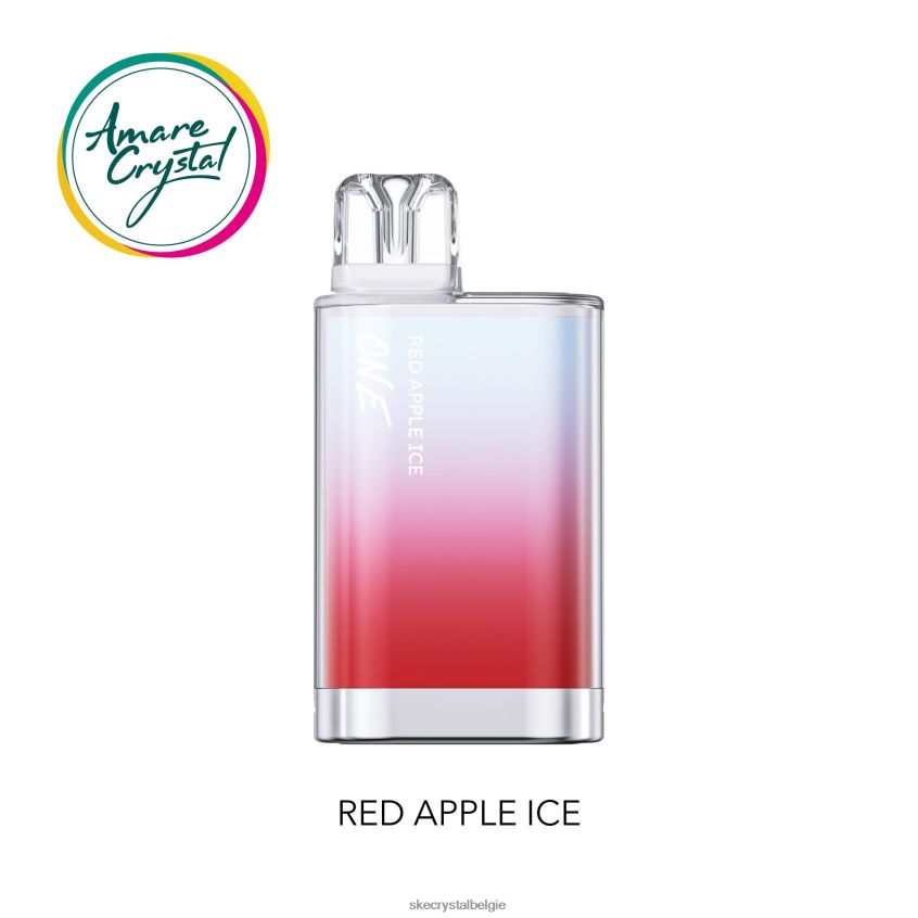 SKE amare crystal één wegwerpvape rood appelijs J0XP29 SKE Vape Belgie